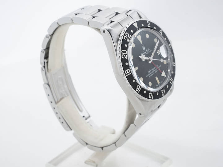 ロレックス GMTマスター Ref.1675 ステンレススチール ブラック文字盤 オイスターブレスレット 中古 qauuhm8q