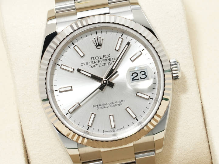 ロレックス デイトジャスト36 Ref.126234 ステンレススチール/ホワイトゴールド シルバー文字盤 オイスターブレスレット 未使用 kopywqse