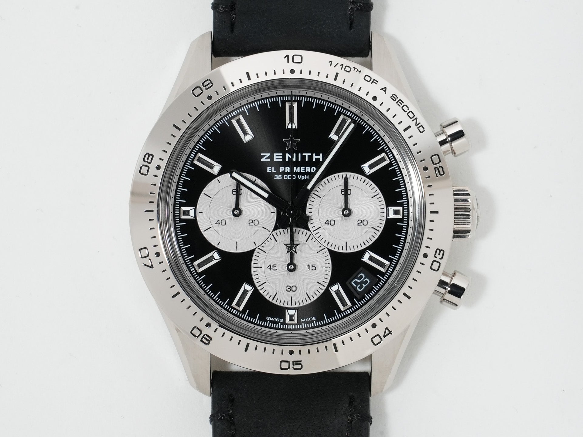 ゼニス クロノマスター スポーツ ゴールド Ref.65.3101.3600/21.C920 18Kホワイトゴールド ブラック文字盤 美品 3h2pnxv9