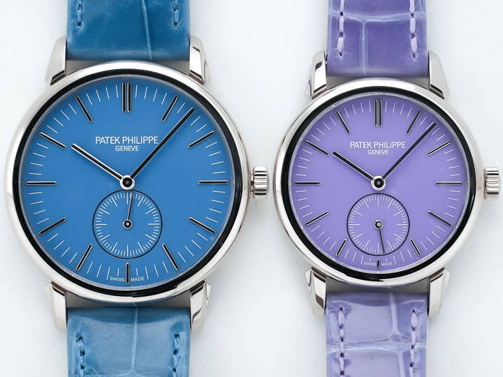 パテックフィリップ カラトラバ グランド エキシビジョン 東京2023 Ref.6127G-010/7127G-010 ホワイトゴールド ラックライトブルー(スカイブルー) ライラックトーン(パープル)文字盤 美品 7wmc4w93