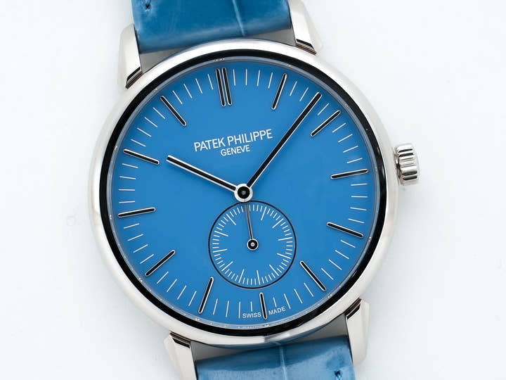 パテックフィリップ カラトラバ グランド エキシビジョン 東京2023 Ref.6127G-010/7127G-010 ホワイトゴールド ラックライトブルー(スカイブルー) ライラックトーン(パープル)文字盤 美品 7wmc4w93