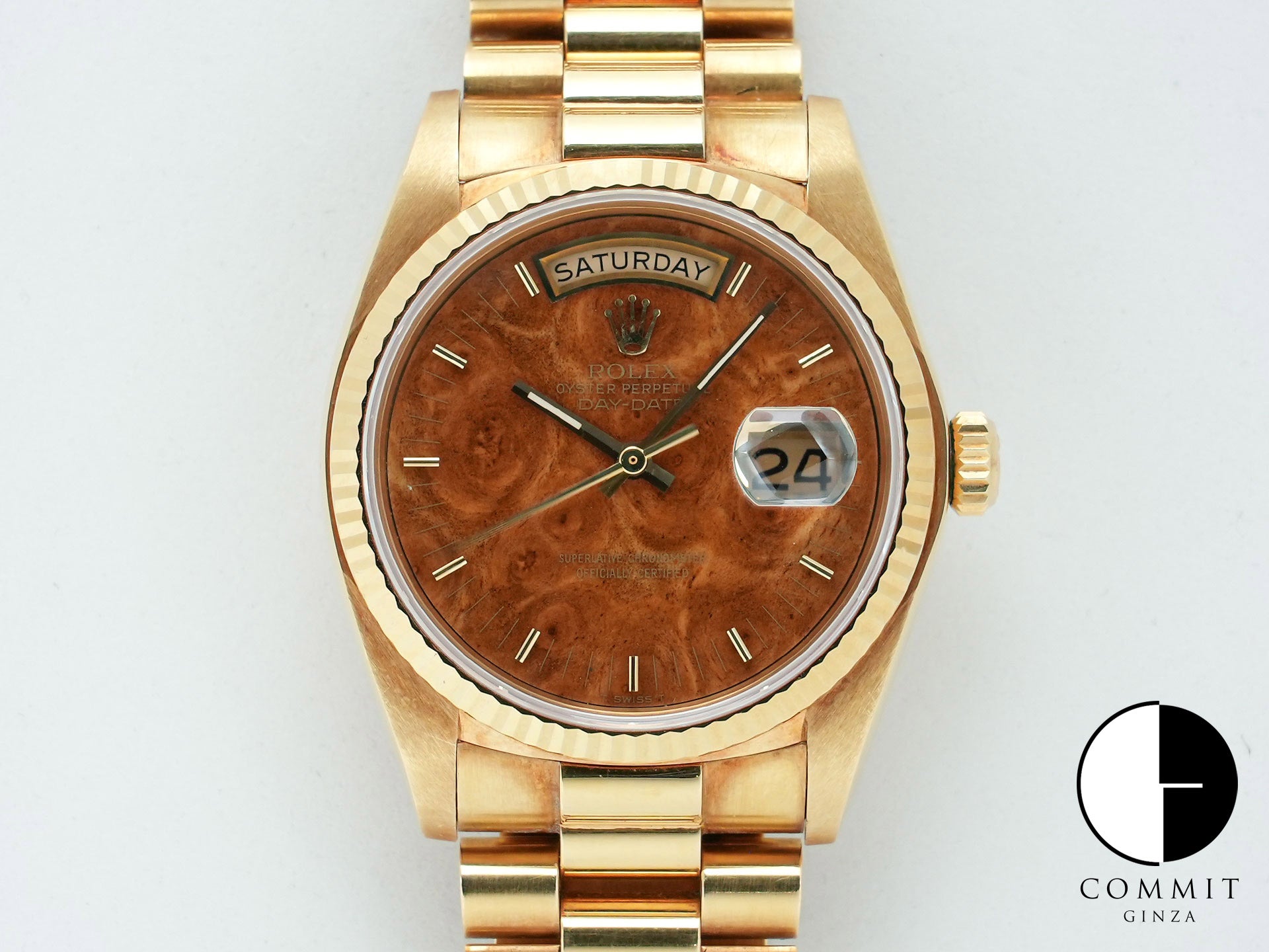 Rolex Day-Date 36 Ref. 18038 Yellow Gold Mahogany Dial Pre-owned akxxx86y