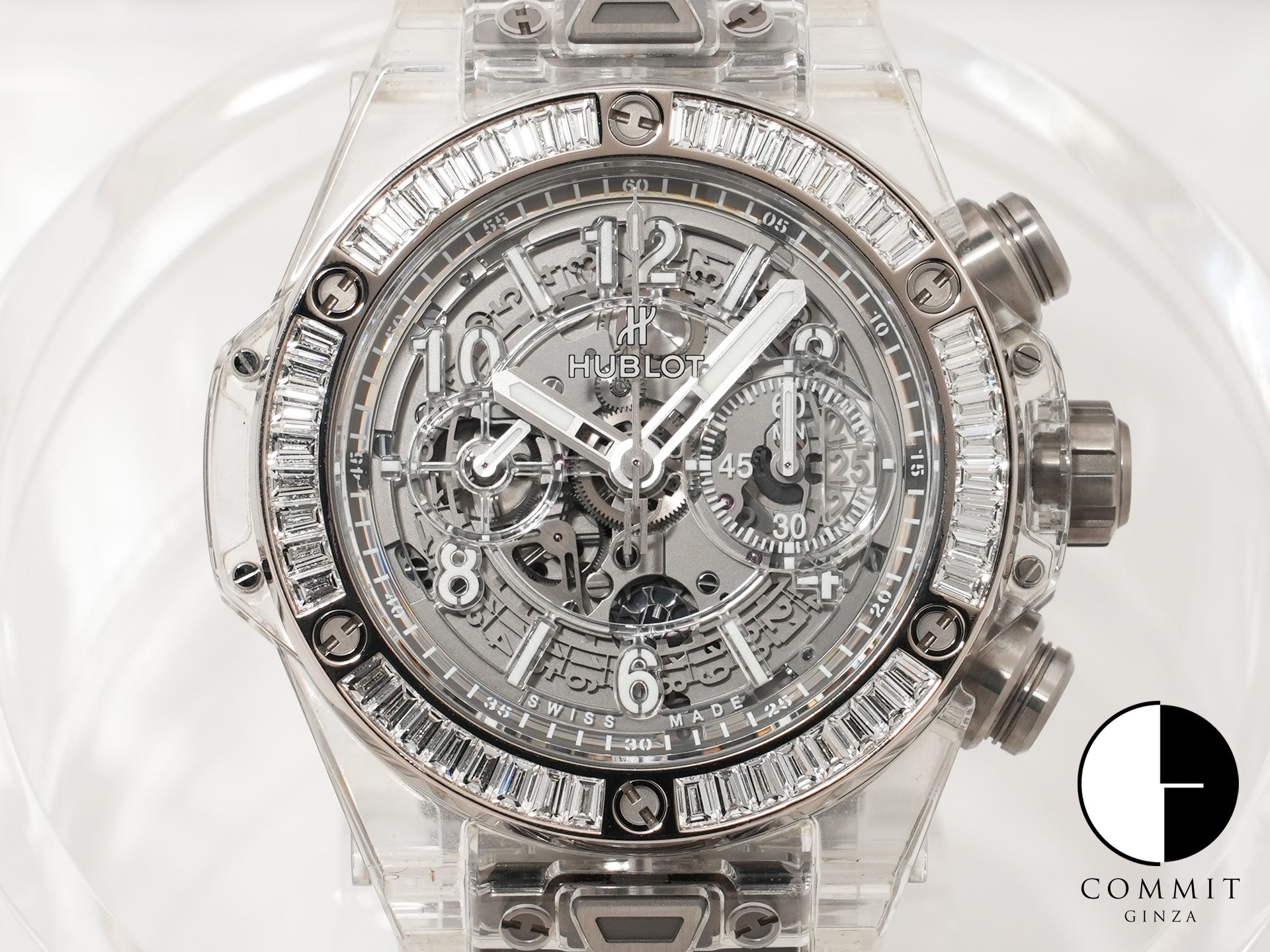 ウブロ ビッグバン ウニコ サファイアバゲット Ref.411.JX.4802.RT.1904 サファイアクリスタル スケルトン文字盤 美中古 tvspuxr6