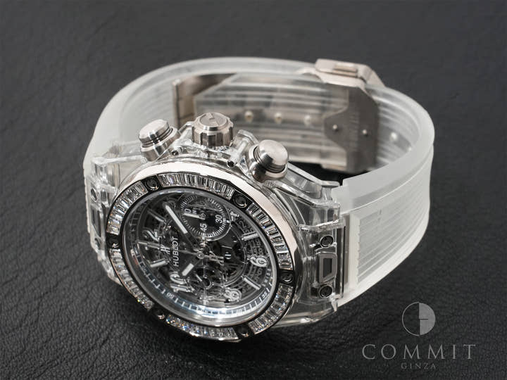 ウブロ ビッグバン ウニコ サファイアバゲット Ref.411.JX.4802.RT.1904 サファイアクリスタル スケルトン文字盤 美中古 tvspuxr6