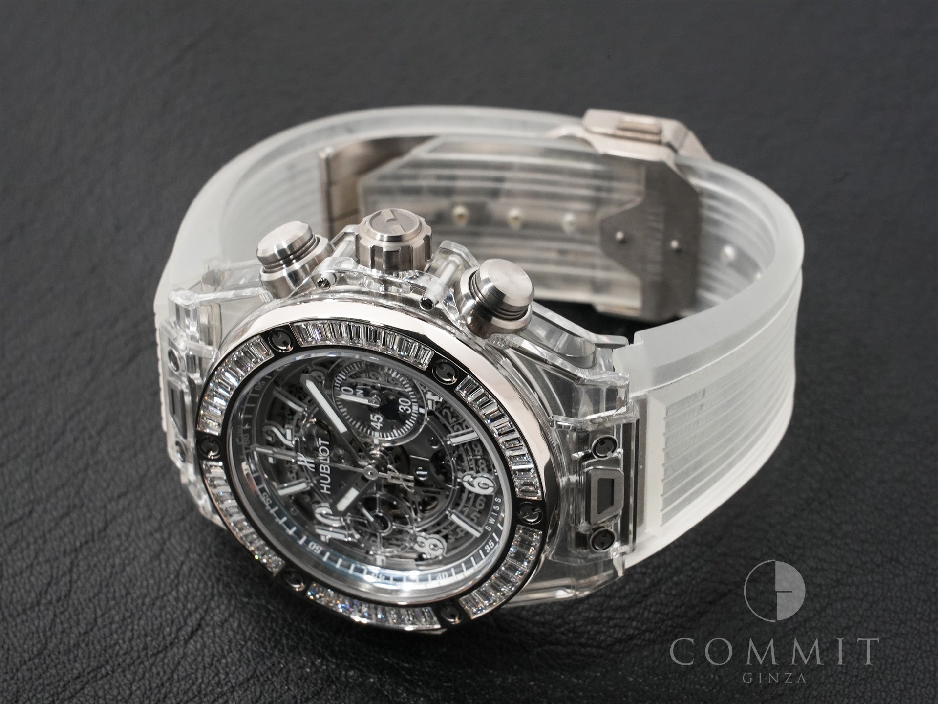 ウブロ ビッグバン ウニコ サファイアバゲット Ref.411.JX.4802.RT.1904 サファイアクリスタル スケルトン文字盤 美中古 tvspuxr6