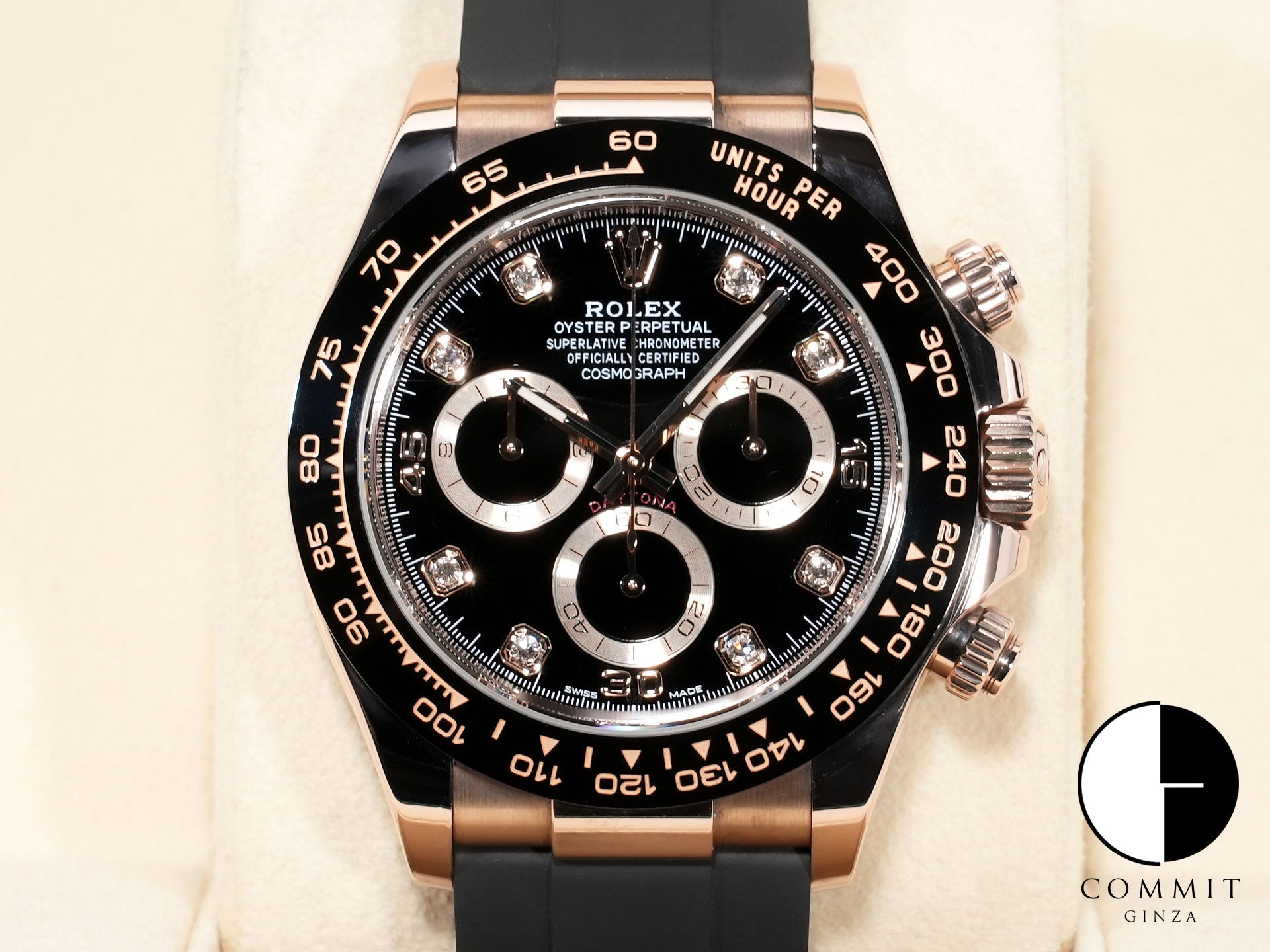 Rolex Daytona Ref. 116515LN Everose Gold with Black Diamond Dial, Excellent Condition, p299nywz