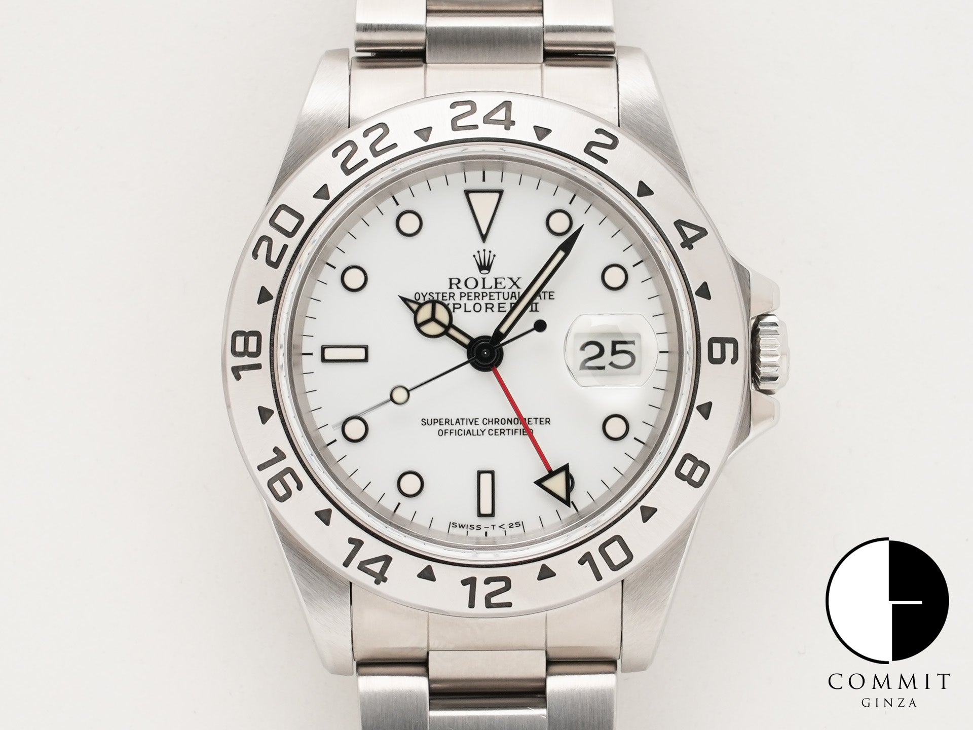 Rolex Explorer II Ref. 16570 Stainless Steel White Dial Oyster Bracelet Excellent Condition 4aerafqg