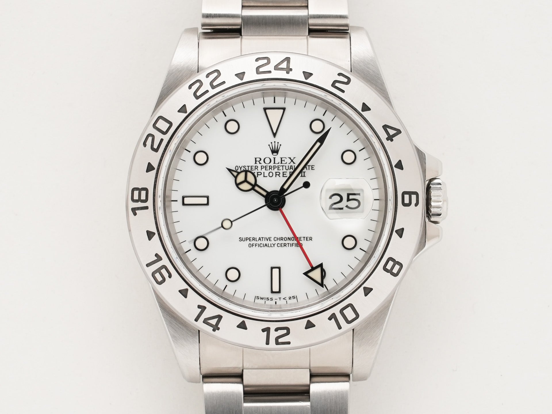 Rolex Explorer II Ref. 16570 Stainless Steel White Dial Oyster Bracelet Excellent Condition 4aerafqg