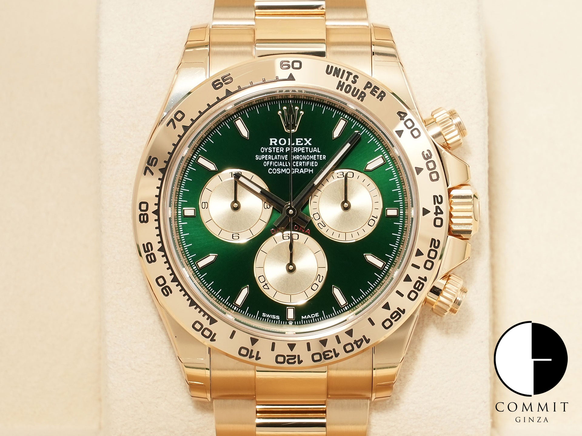 Rolex Daytona Ref. 126508 Yellow Gold Green Dial Unused wwc8aac6