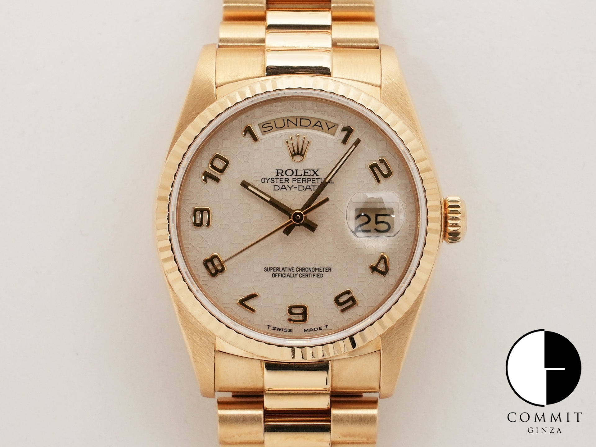 Rolex Day-Date 36 Ref. 18038 Yellow Gold Ivory Computer Dial Pre-owned axdpq8b5