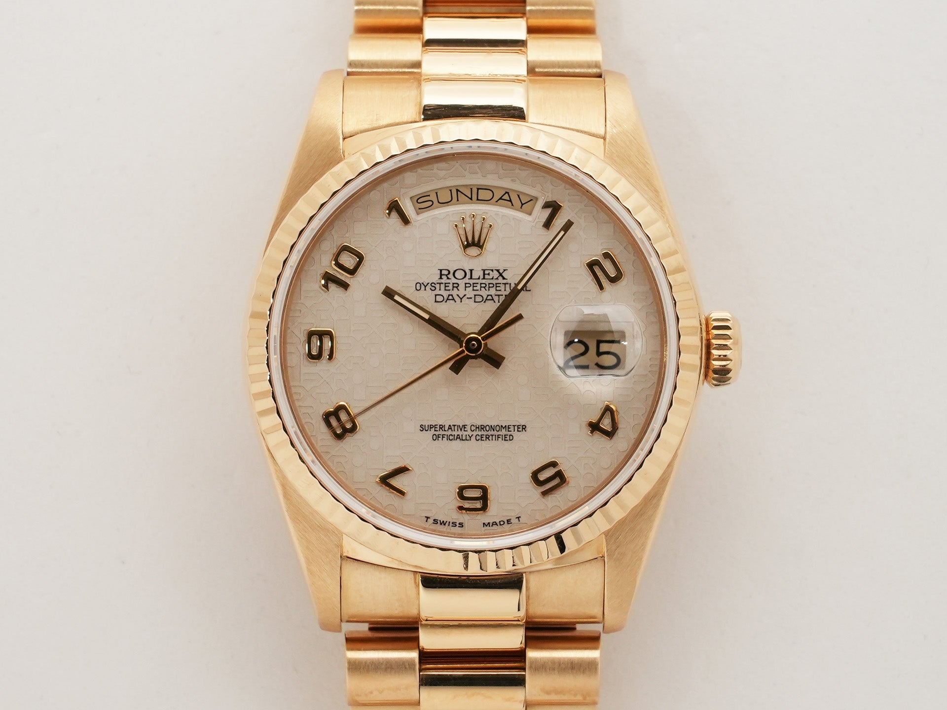 Rolex Day-Date 36 Ref. 18038 Yellow Gold Ivory Computer Dial Pre-owned axdpq8b5