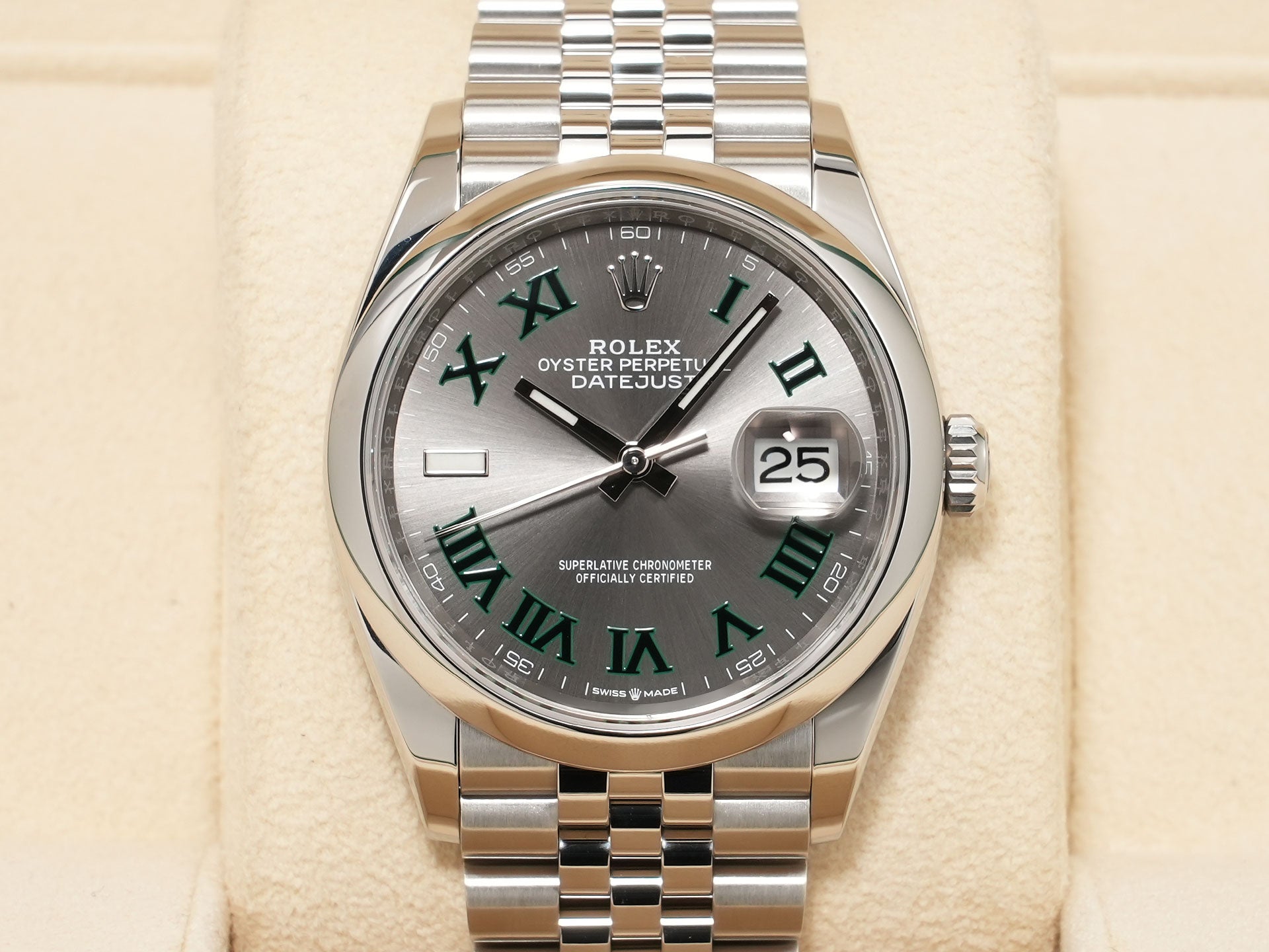 Rolex Datejust 36 Ref. 126200 Stainless Steel Slate Roman Dial Jubilee Bracelet Excellent Condition gs3kxoav