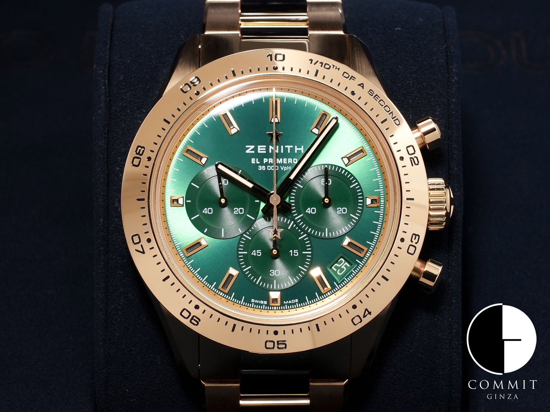 Zenith Chronomaster Sport Yoshida Special Ref. 30.3100.3600/56.M3100 Yellow Gold Green Dial Excellent Condition jna6ytvm