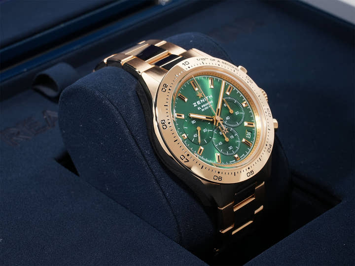 Zenith Chronomaster Sport Yoshida Special Ref. 30.3100.3600/56.M3100 Yellow Gold Green Dial Excellent Condition jna6ytvm