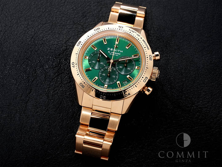 Zenith Chronomaster Sport Yoshida Special Ref. 30.3100.3600/56.M3100 Yellow Gold Green Dial Excellent Condition jna6ytvm