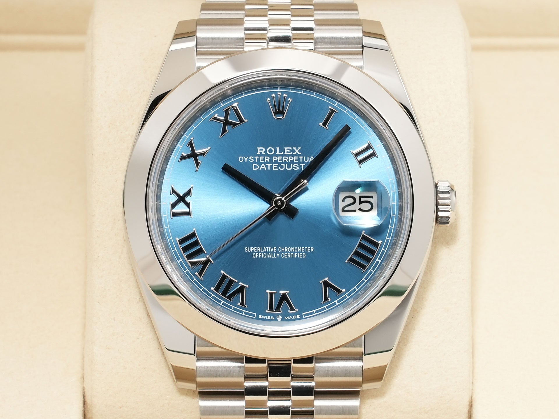Rolex Datejust 41 Ref. 126300 Stainless Steel Azzurro Blue Dial Jubilee Bracelet Unused x524k5dr