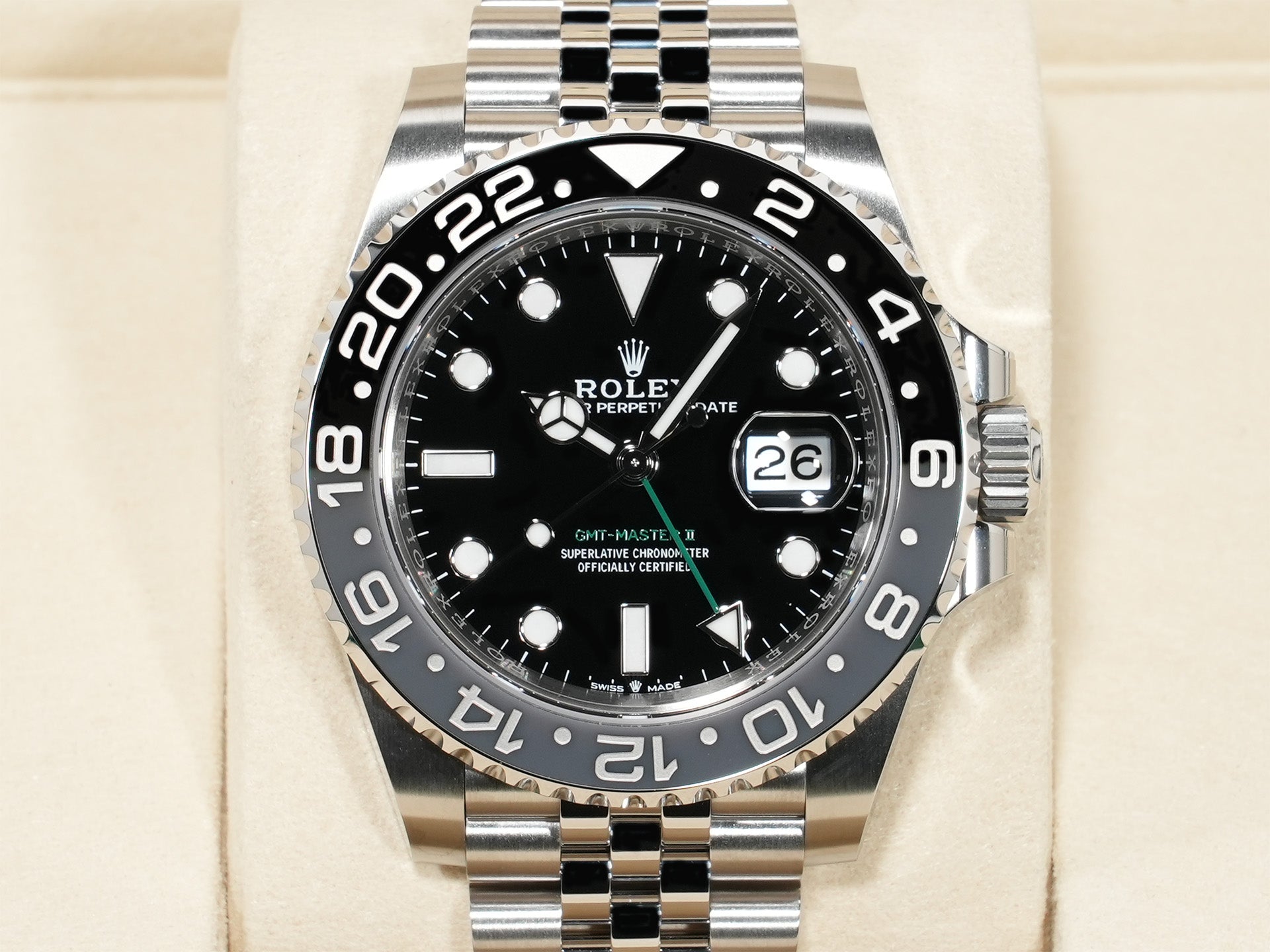 Rolex GMT-Master II Ref. 126710GRNR Stainless Steel Black Dial Jubilee Bracelet Unused fm4c5tha