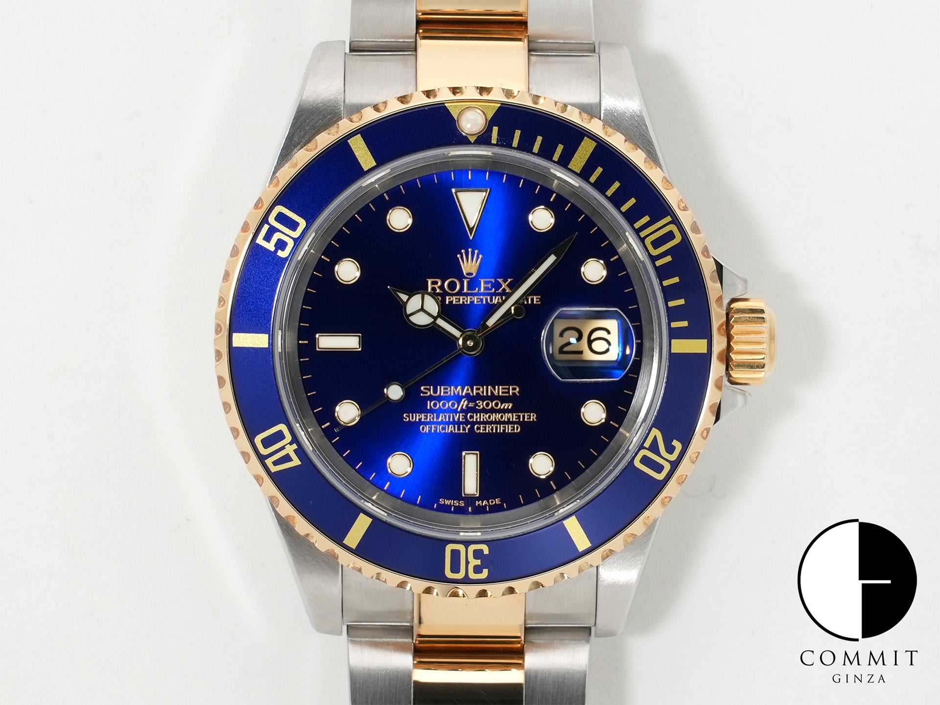 Rolex Submariner Date Ref. 16613 Stainless Steel/Yellow Gold Blue Dial Excellent Condition (fiowkbmz)