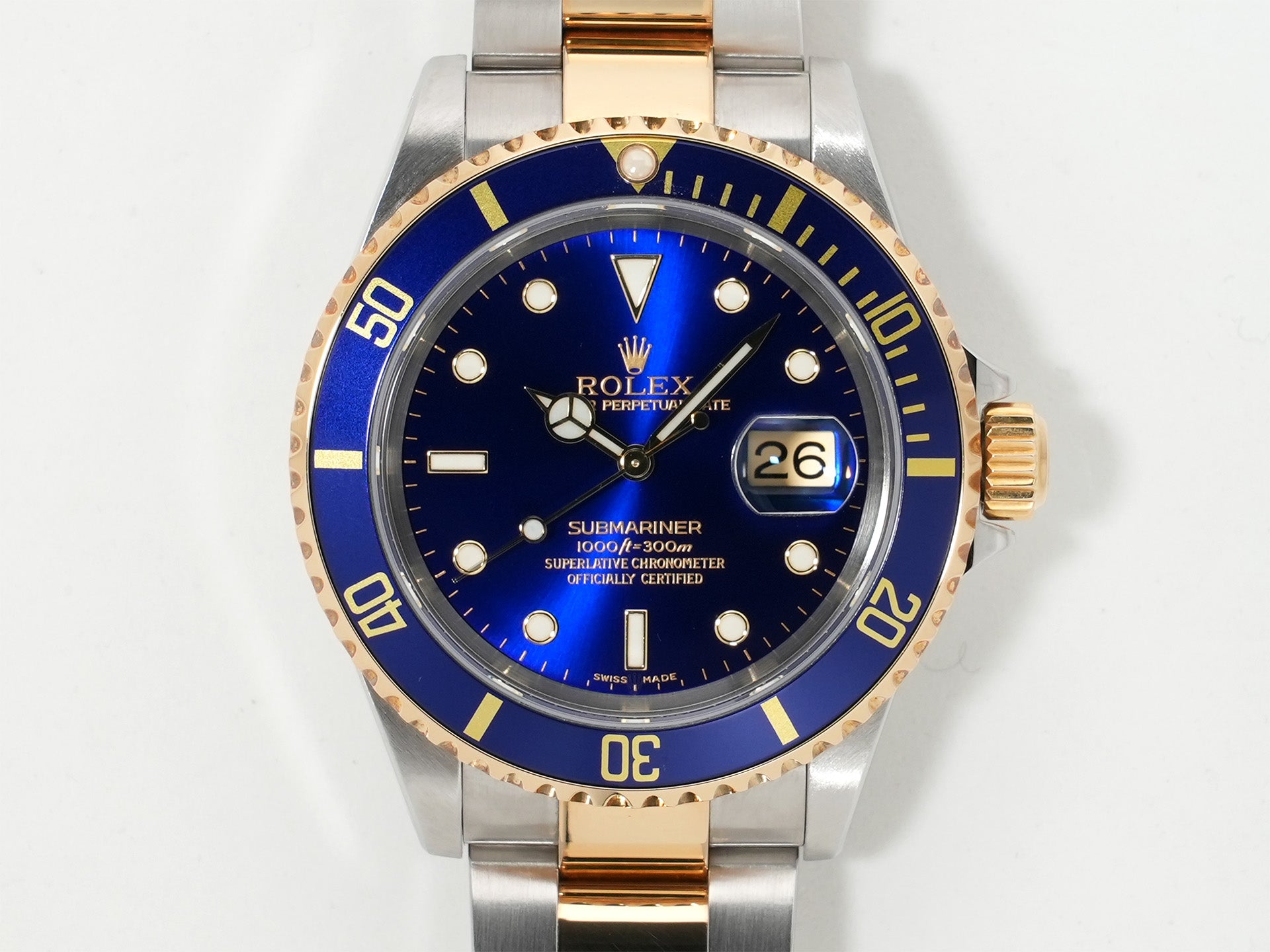 Rolex Submariner Date Ref. 16613 Stainless Steel/Yellow Gold Blue Dial Excellent Condition (fiowkbmz)