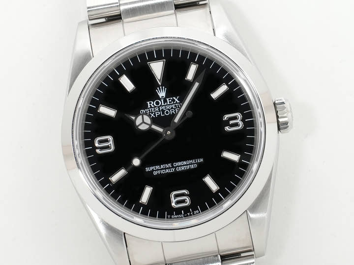 ロレックス エクスプローラーI Ref.14270 ステンレススチール ブラック文字盤 オイスターブレスレット 中古 7txdihcm