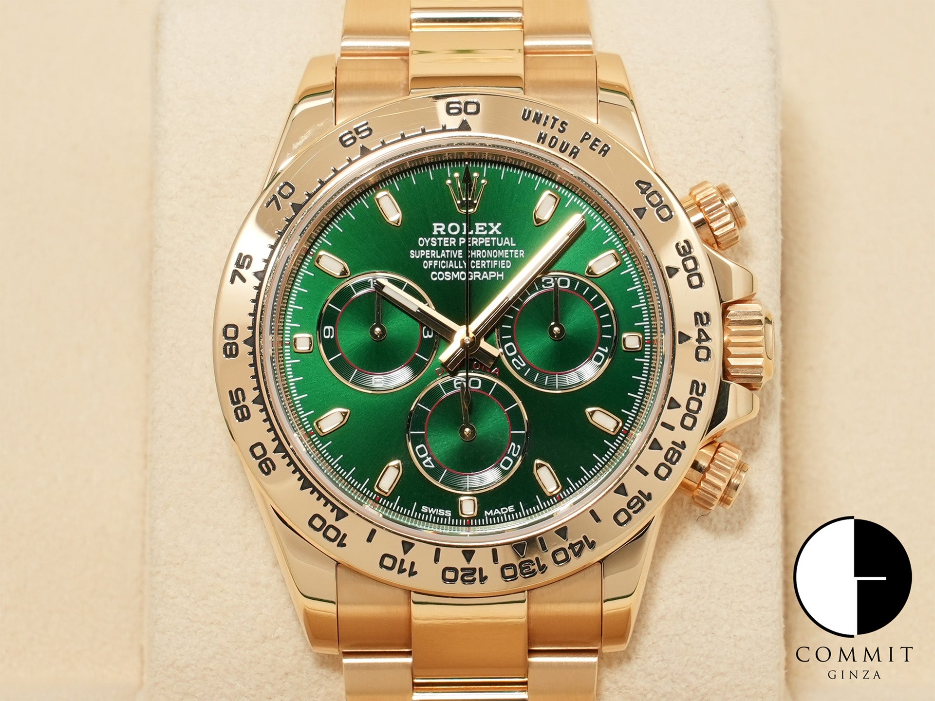 Pre-owned Rolex Daytona Ref. 116508 Yellow Gold with Green Dial (dfurpyei)
