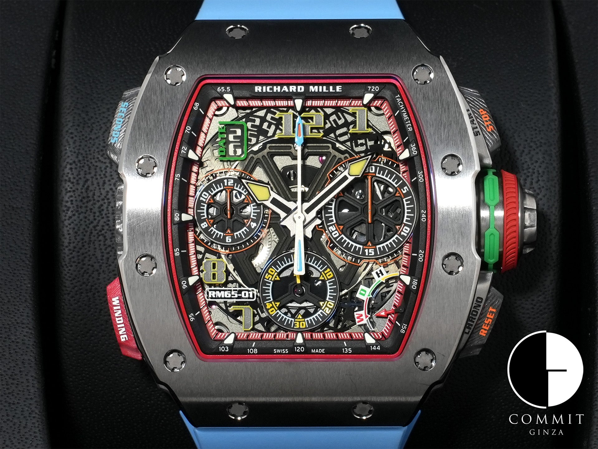 Richard Mille Automatic Split-Seconds Chronograph Ref. RM65-01 TI Titanium Skeleton Dial Excellent Condition Pre-Owned 2y37whkp