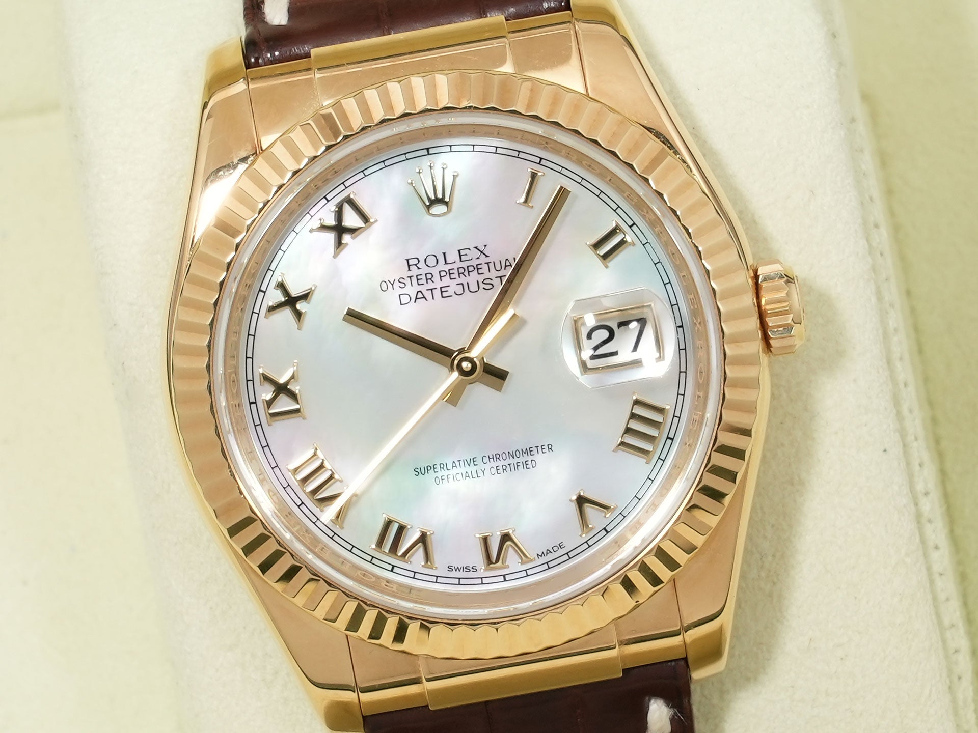 ロレックス デイトジャスト Ref.116138 イエローゴールド ホワイトシェル文字盤 中古 b2r8kuqy