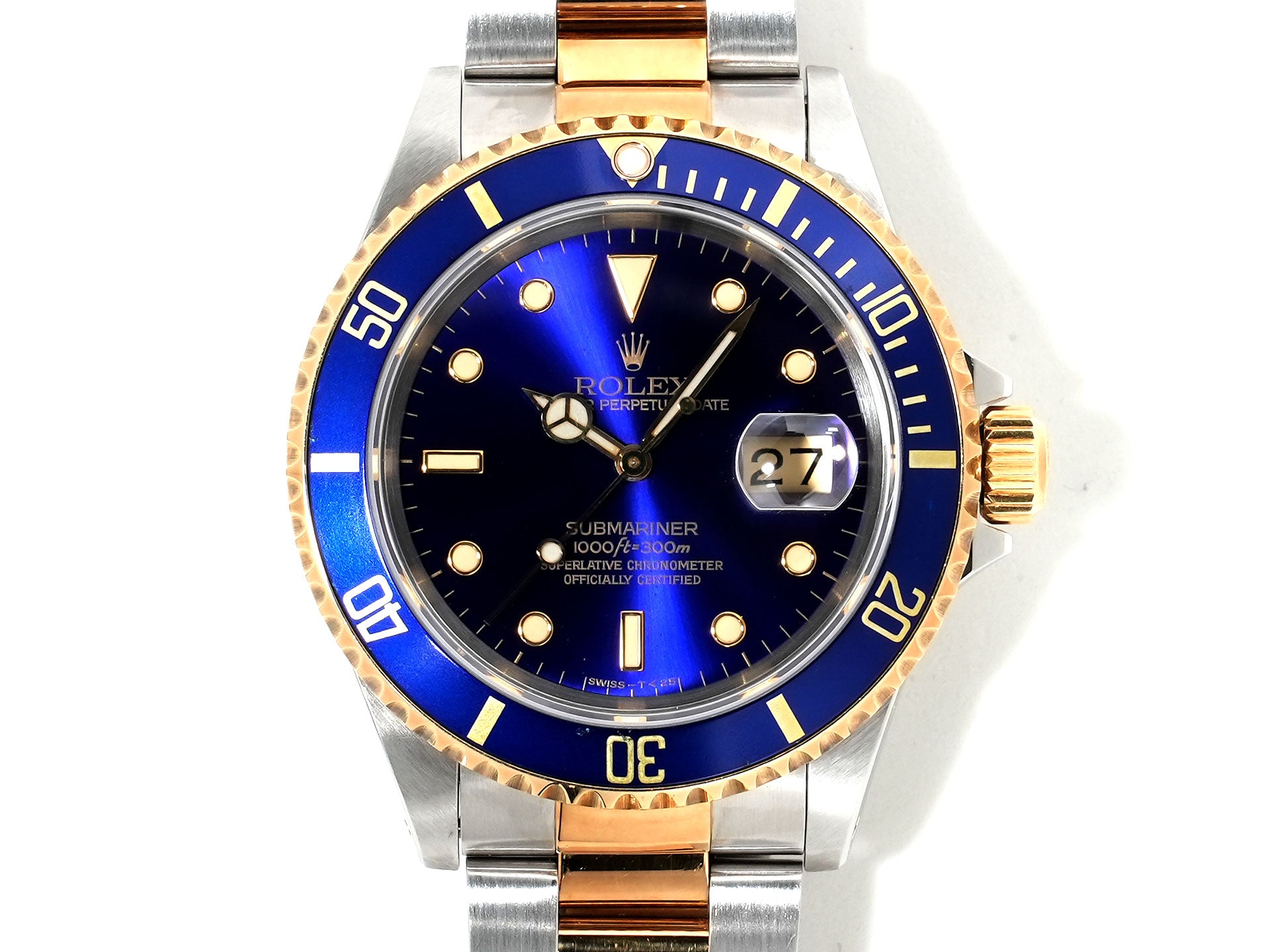 Pre-owned Rolex Submariner Date Ref. 16613 Stainless Steel/Yellow Gold Blue Dial eouhrbao