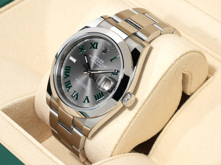 Rolex Datejust 41 Ref. 126300 Stainless Steel Slate Roman Dial Oyster Bracelet Excellent Condition u393nxbw