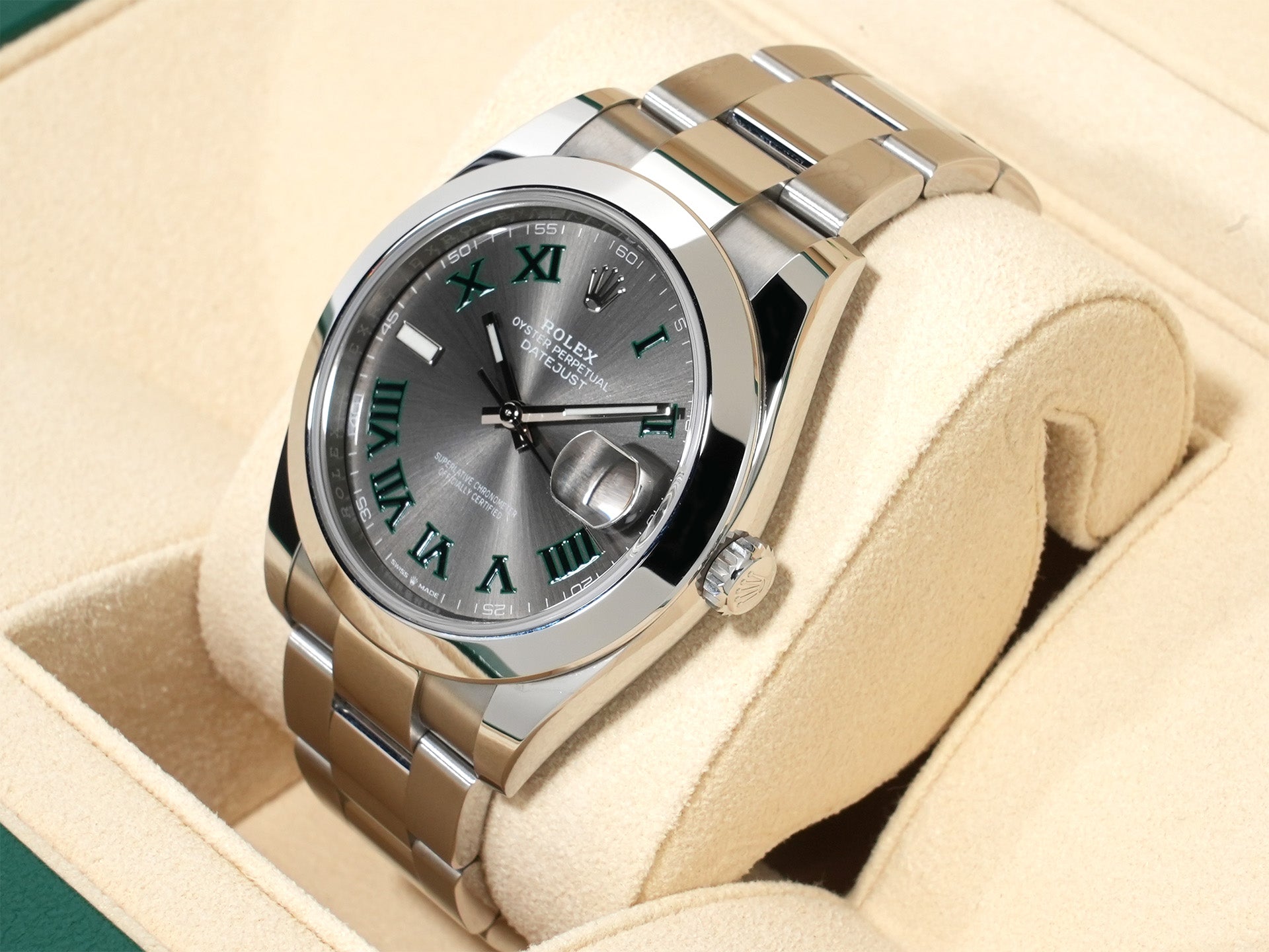 Rolex Datejust 41 Ref. 126300 Stainless Steel Slate Roman Dial Oyster Bracelet Excellent Condition u393nxbw