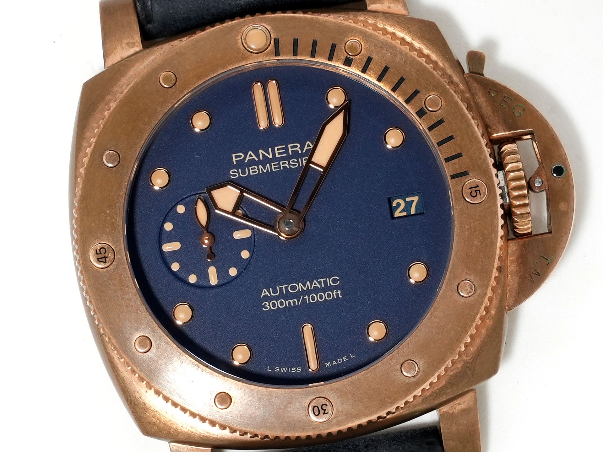 パネライ サブマーシブル ブロンゾ ブルー アビッソ Ref.PAM01074 ブロンズ ブルー文字盤 美中古 sh99gozs