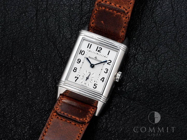 Jaeger-LeCoultre Reverso Classic Duo Small Seconds Ref. Q2458422 Stainless Steel Silver and Black Dial Excellent Condition 8w2uagfb