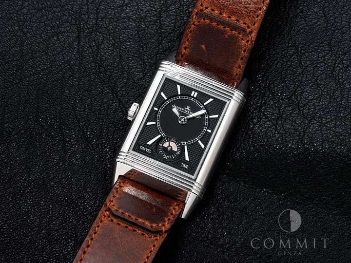 Jaeger-LeCoultre Reverso Classic Duo Small Seconds Ref. Q2458422 Stainless Steel Silver and Black Dial Excellent Condition 8w2uagfb