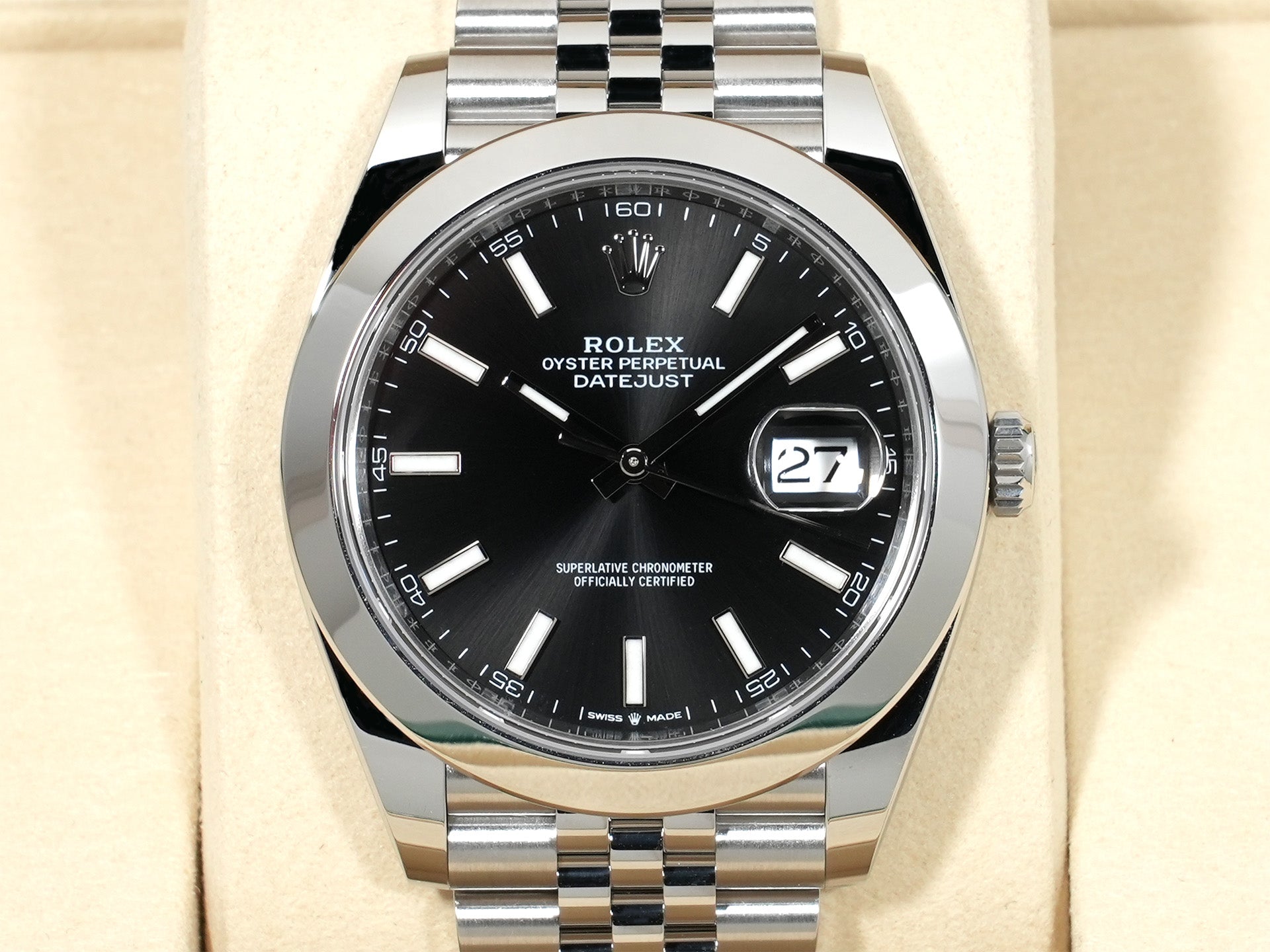 Rolex Datejust 41 Ref. 126300 Stainless Steel Black Dial Jubilee Bracelet Unused jr85evbj