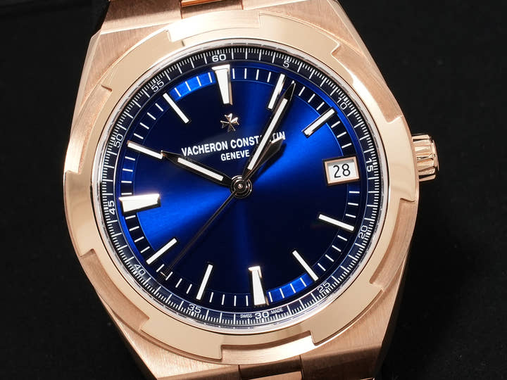 Vacheron Constantin Overseas Automatic Ref. 4520V/210R-B705 Pink Gold Blue Dial Excellent Condition 33z3adfr