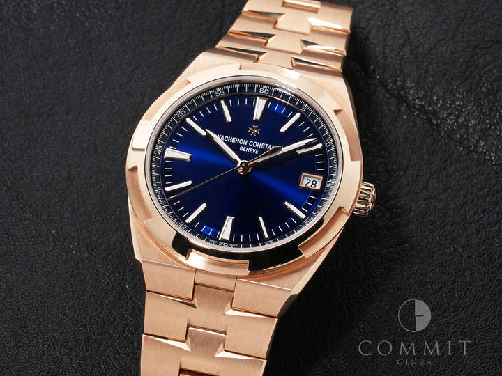 Vacheron Constantin Overseas Automatic Ref. 4520V/210R-B705 Pink Gold Blue Dial Excellent Condition 33z3adfr