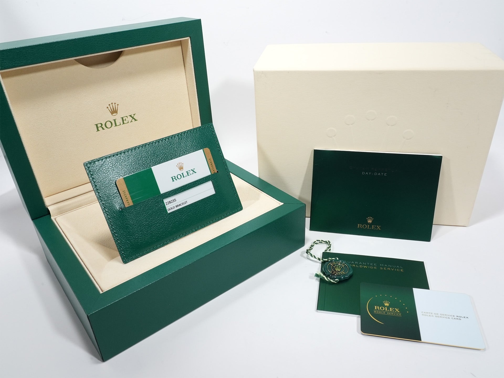 Rolex Day-Date 40 Ref. 228235 Everose Gold Olive Green Dial Excellent Condition zim9ag8r