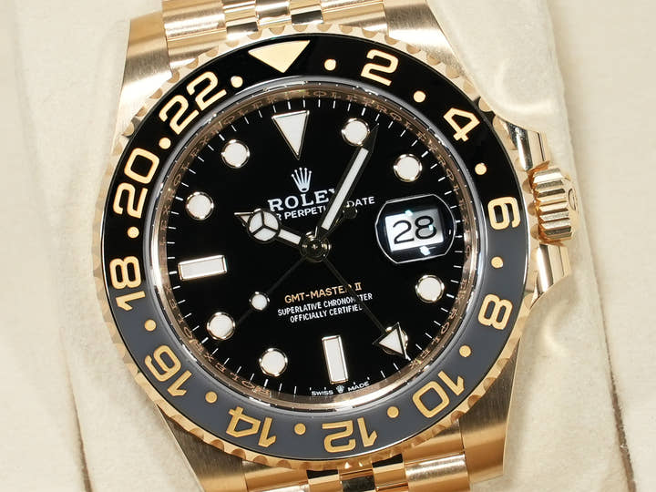 ロレックス GMTマスターII Ref.126718GRNR イエローゴールド ブラック文字盤 ジュビリーブレスレット 未使用 j8jqpda5