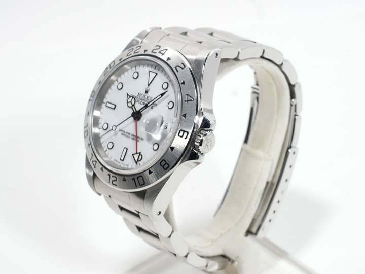 Pre-owned Rolex Explorer II Ref. 16570 Stainless Steel White Dial Oyster Bracelet mg52t55y