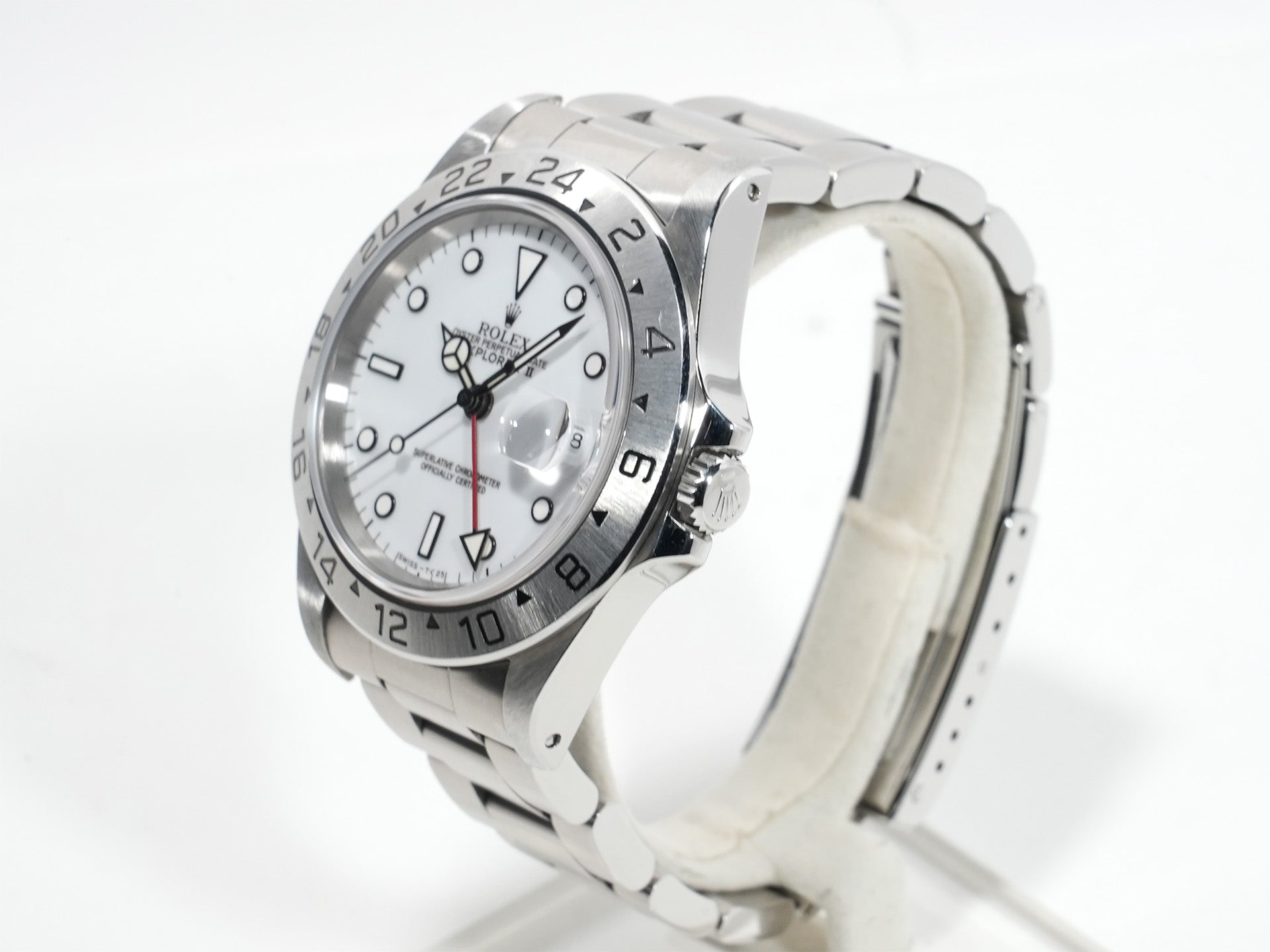 Pre-owned Rolex Explorer II Ref. 16570 Stainless Steel White Dial Oyster Bracelet mg52t55y