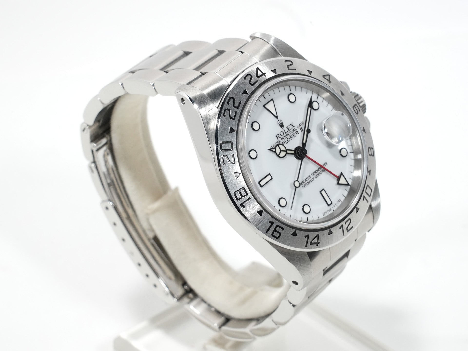 Pre-owned Rolex Explorer II Ref. 16570 Stainless Steel White Dial Oyster Bracelet mg52t55y