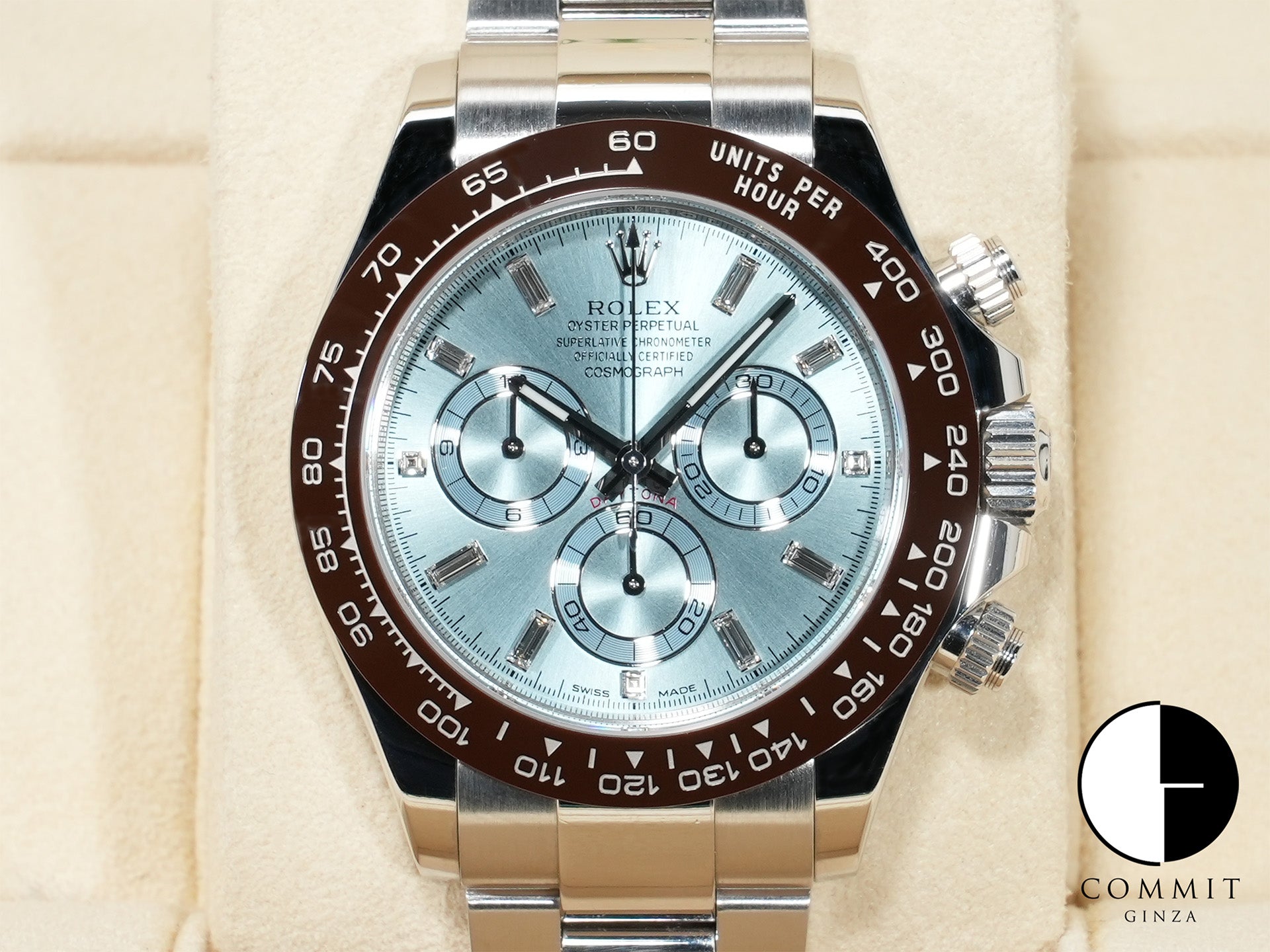 Pre-owned Rolex Daytona Ref. 116506A Platinum Ice Blue Dial ie6ute26