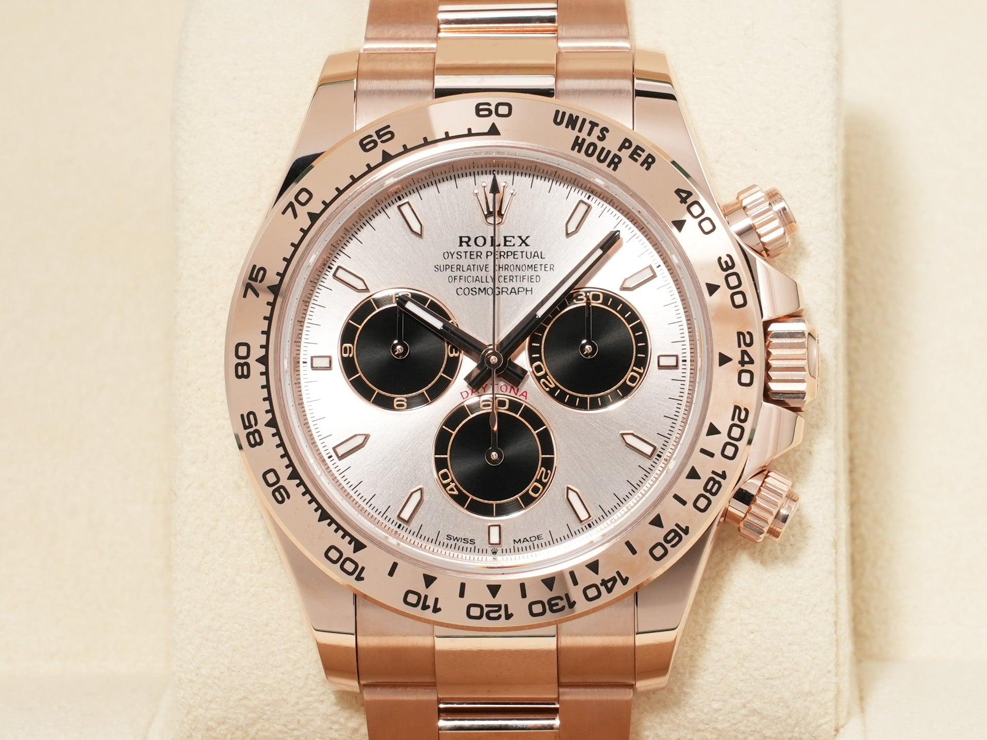Rolex Daytona Ref. 126505 Everose Gold Sanddust with Bright Black Dial Unused h838wcqk
