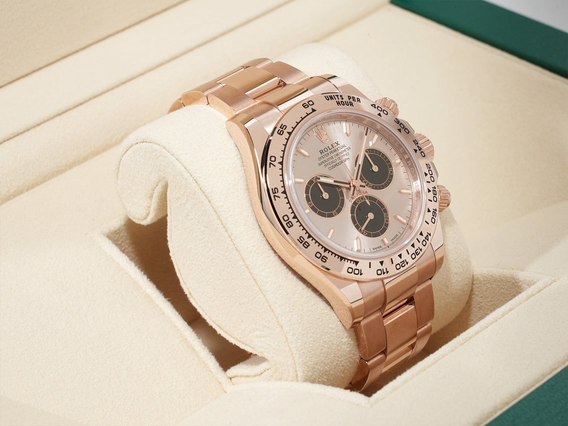 ロレックス デイトナ Ref.126505 エバーローズゴールド サンダストxブライトブラック文字盤 未使用 h838wcqk
