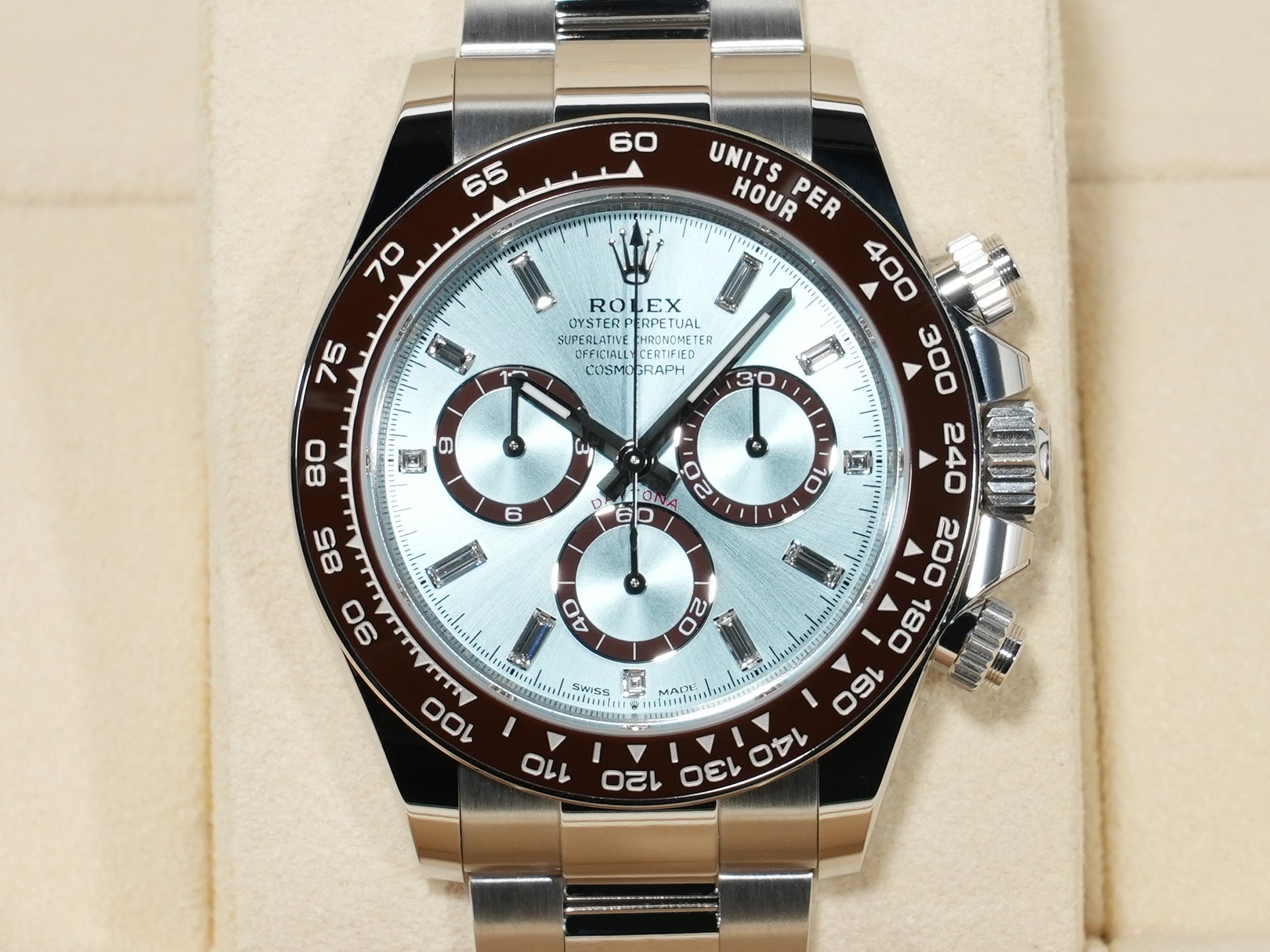 Rolex Daytona Ref. 126506A Platinum Ice Blue x 11 Diamond Dial Unused 9aez9zcd