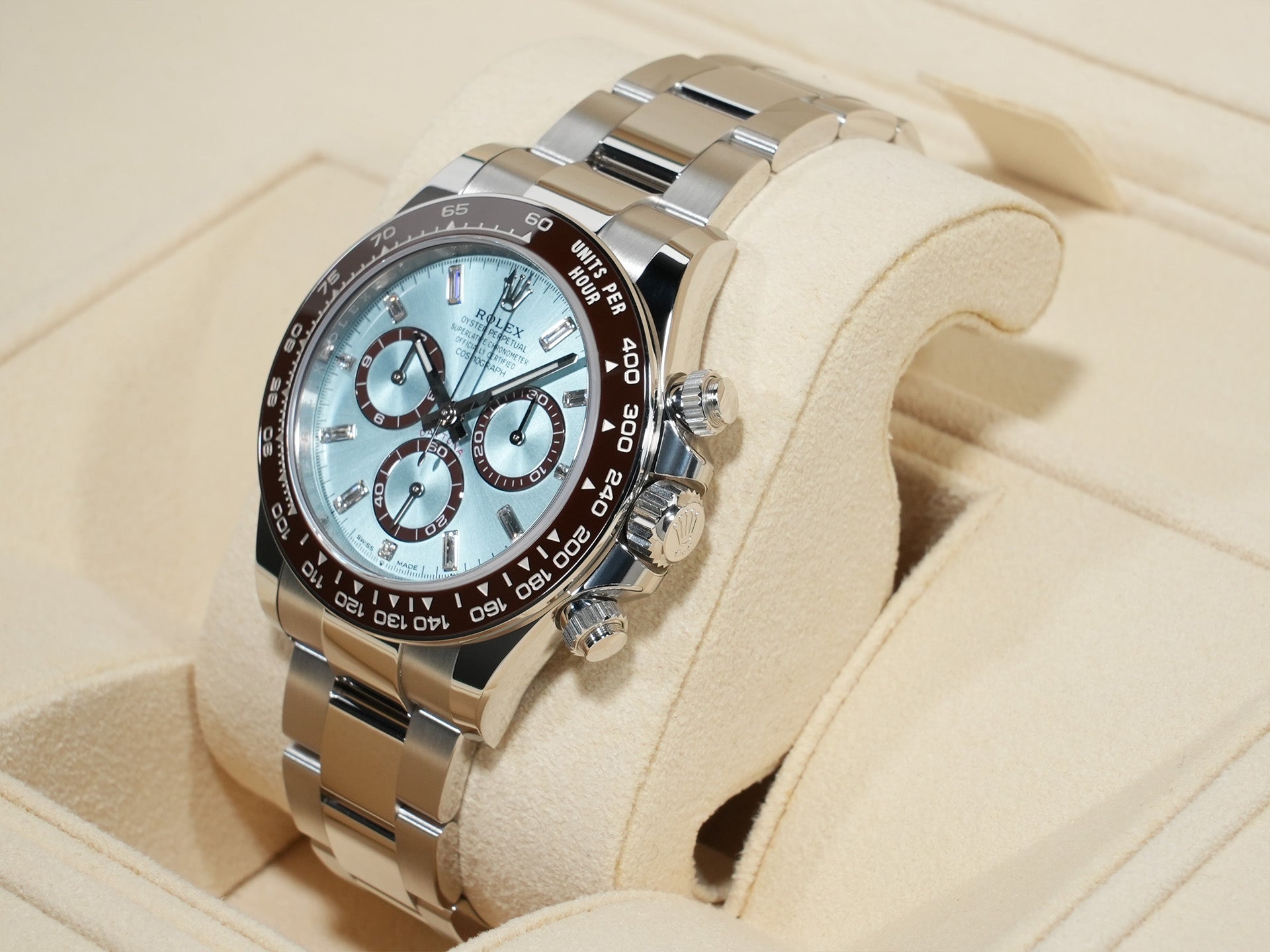 Rolex Daytona Ref. 126506A Platinum Ice Blue x 11 Diamond Dial Unused 9aez9zcd