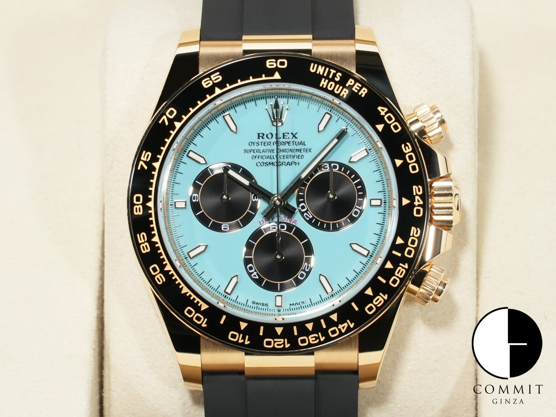 Rolex Daytona Ref. 126518LN Yellow Gold Turquoise Blue Dial Unused gihktodo