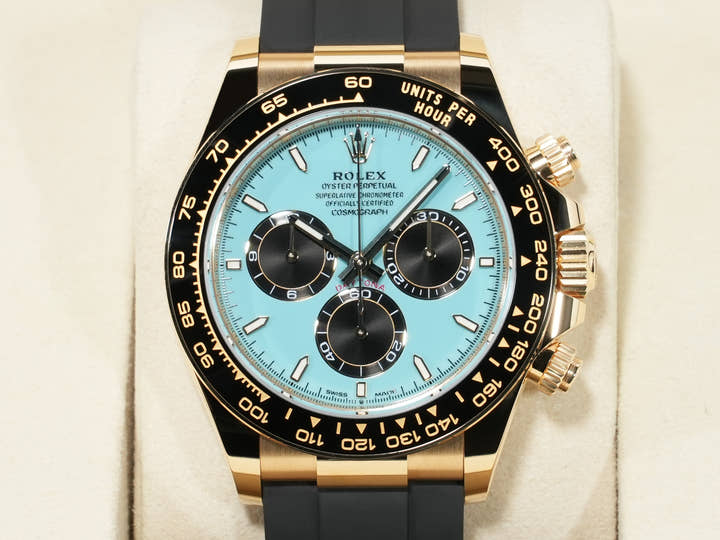 Rolex Daytona Ref. 126518LN Yellow Gold Turquoise Blue Dial Unused gihktodo