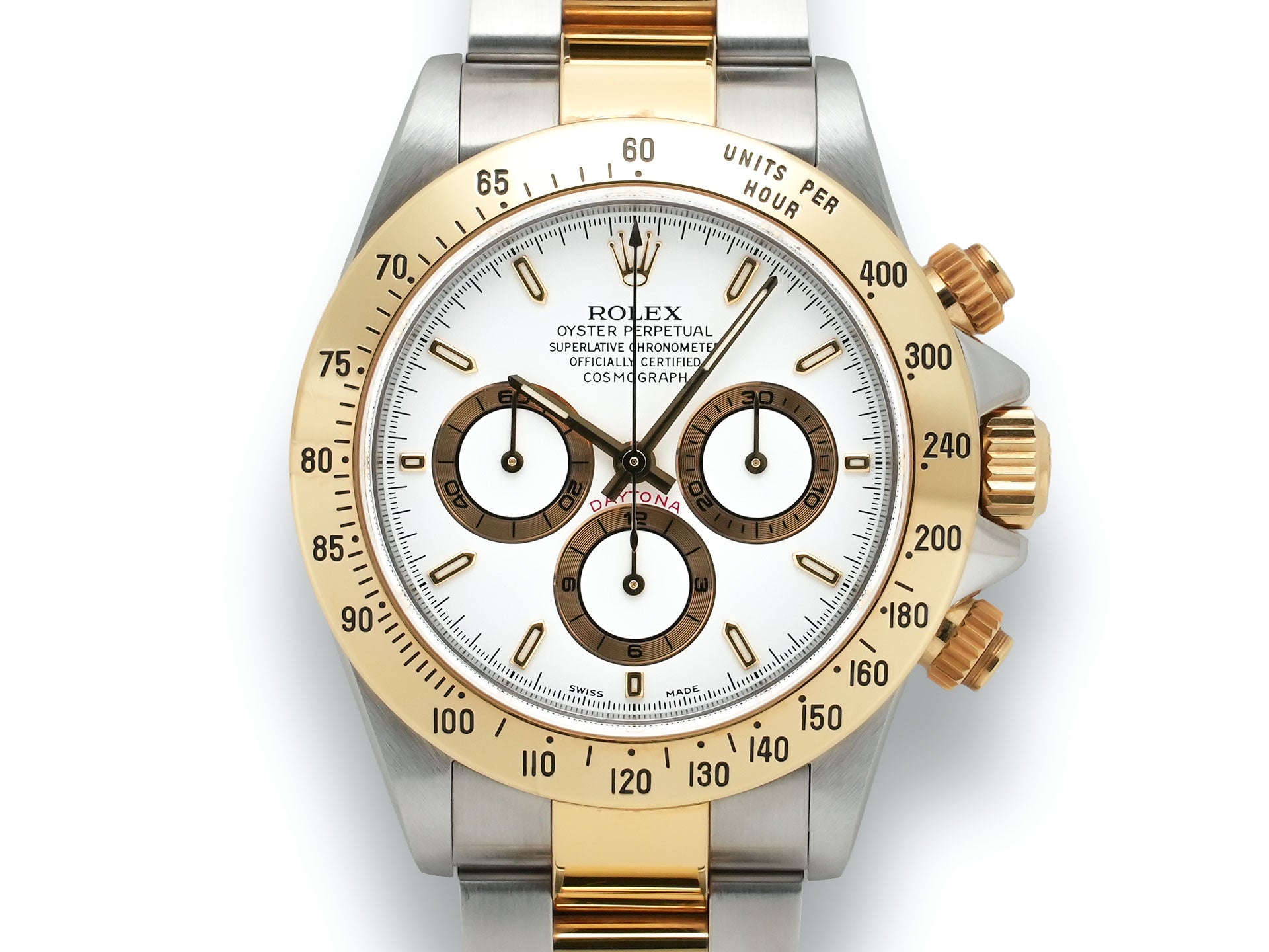 Rolex Daytona El Primero Ref. 16523 Stainless Steel/Yellow Gold White Dial Excellent Condition Pre-Owned uaqxvkov