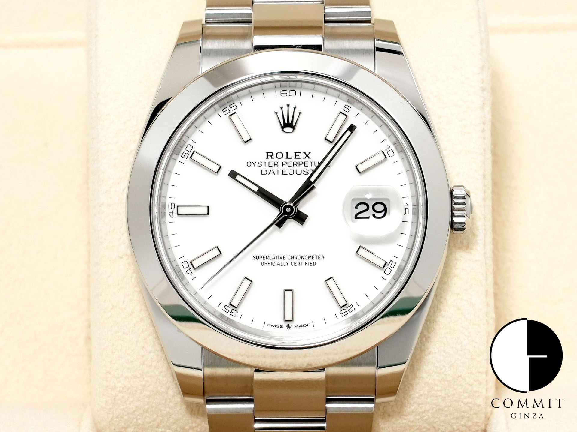Pre-owned Rolex Datejust 41 Ref. 126300 Stainless Steel White Dial Oyster Bracelet (tovwqkcf)